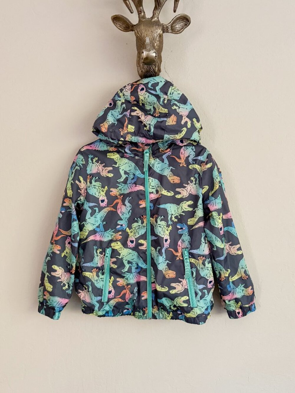 Cat & Jack Dinosaur Hooded Windbreaker • 5T
